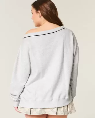 Oversized NYC grafisk tröja med V-ringad
