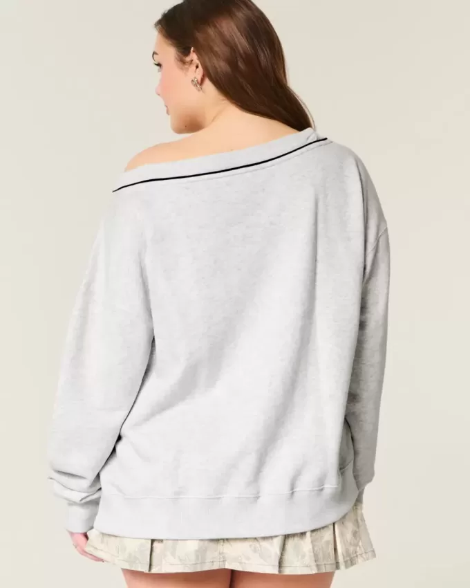 Oversized NYC grafisk tröja med V-ringad Oversized NYC grafisk tröja med V-ringad