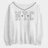 Oversized NYC grafisk tröja med V-ringad Oversized NYC grafisk tröja med V-ringad