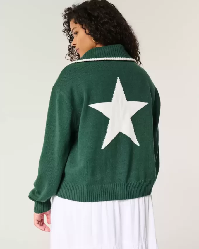 Oversized NYC Graphic Half Zip Sweater Oversized NYC Graphic Half Zip Sweater