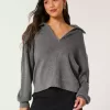 Oversized tröja med halv dragkedja Oversized tröja med halv dragkedja