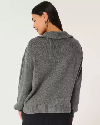 Oversized tröja med halv dragkedja