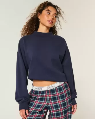 Oversized tröja med mock-neck