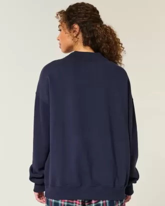 Oversized tröja med mock-neck