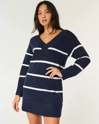 På/av axeln Jersey Sweater Dress