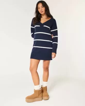 På/av axeln Jersey Sweater Dress
