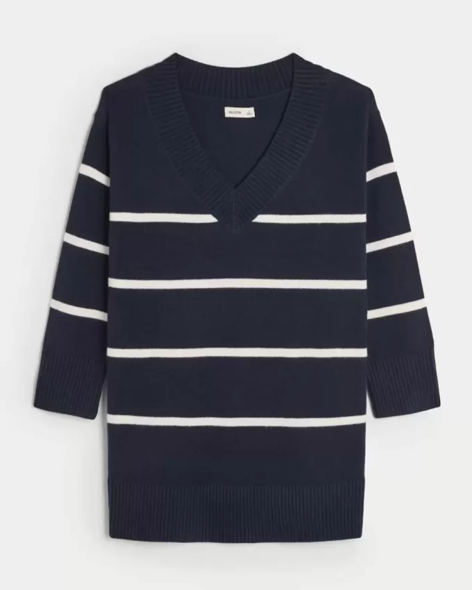 På/av axeln Jersey Sweater Dress