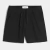 Pådragsshorts i linneblandning på mitten av låret
