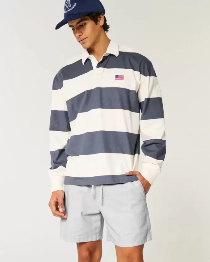 Pådragsshorts i linneblandning på mitten av låret Pådragsshorts i linneblandning på mitten av låret