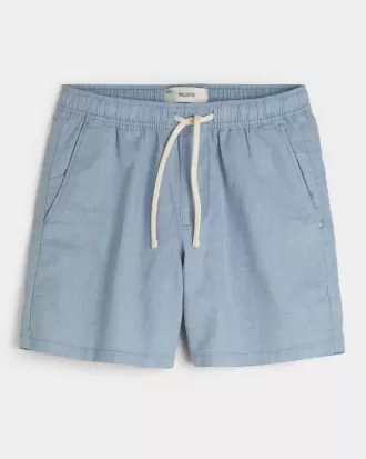 Pådragsshorts i linneblandning på mitten av låret Pådragsshorts i linneblandning på mitten av låret
