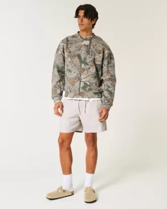 Pådragsshorts i linneblandning på mitten av låret Pådragsshorts i linneblandning på mitten av låret