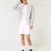 Pådragsshorts i linneblandning på mitten av låret