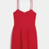 Öppen-Back Linne-Blend Skort Klänning