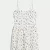 Öppen-Back Linne-Blend Skort Klänning Öppen-Back Linne-Blend Skort Klänning