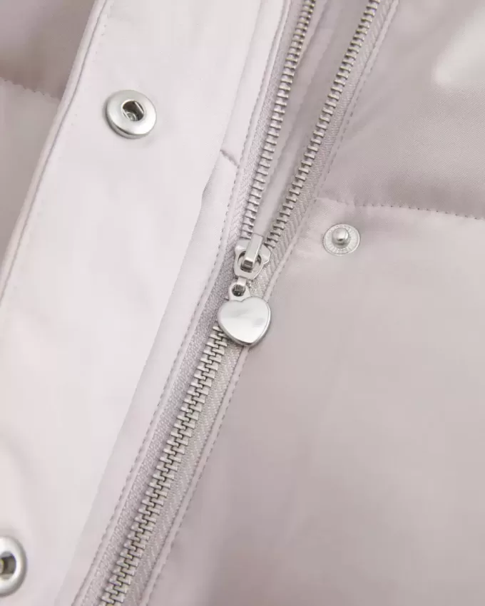 Pufferjacka med fuskpälsfodrad Pufferjacka med fuskpälsfodrad