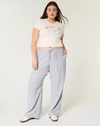 Pull-On Baggy Byxor i linneblandning