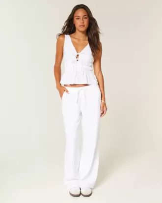 Pull-On Baggy Byxor i linneblandning Pull-On Baggy Byxor i linneblandning