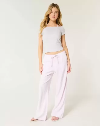 Pull-On Baggy Byxor i linneblandning