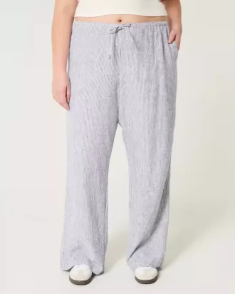 Pull-On Baggy Byxor i linneblandning