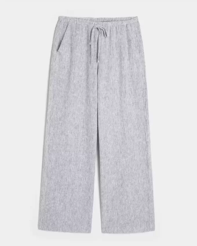 Pull-On Baggy Byxor i linneblandning Pull-On Baggy Byxor i linneblandning