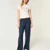 Pull-On byxor med vida ben Pull-On byxor med vida ben