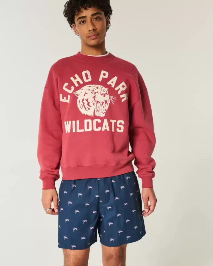 Pull-On Shorts i mitten av låret med amerikansk flagga