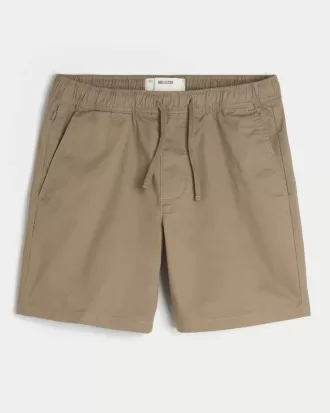 Pull-On-shorts i twill ovanför knäet