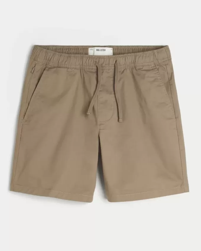 Pull-On-shorts i twill ovanför knäet Pull-On-shorts i twill ovanför knäet