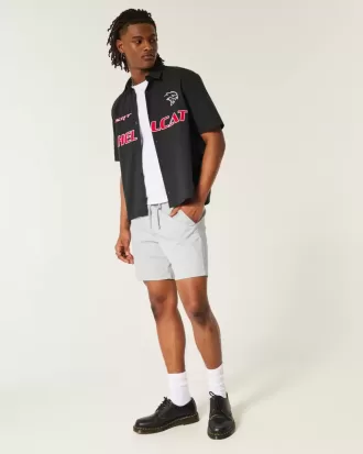 Pull-On-shorts i twill ovanför knäet