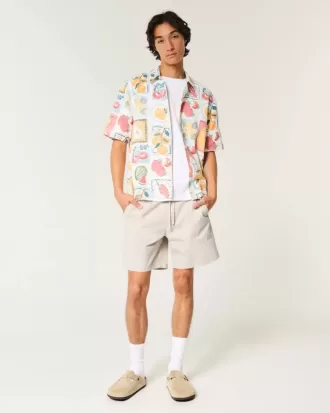 Pull-On-shorts i twill ovanför knäet