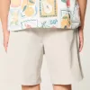 Pull-On-shorts i twill ovanför knäet
