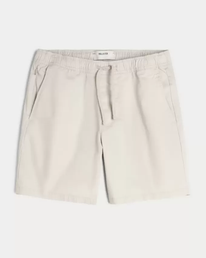 Pull-On-shorts i twill ovanför knäet