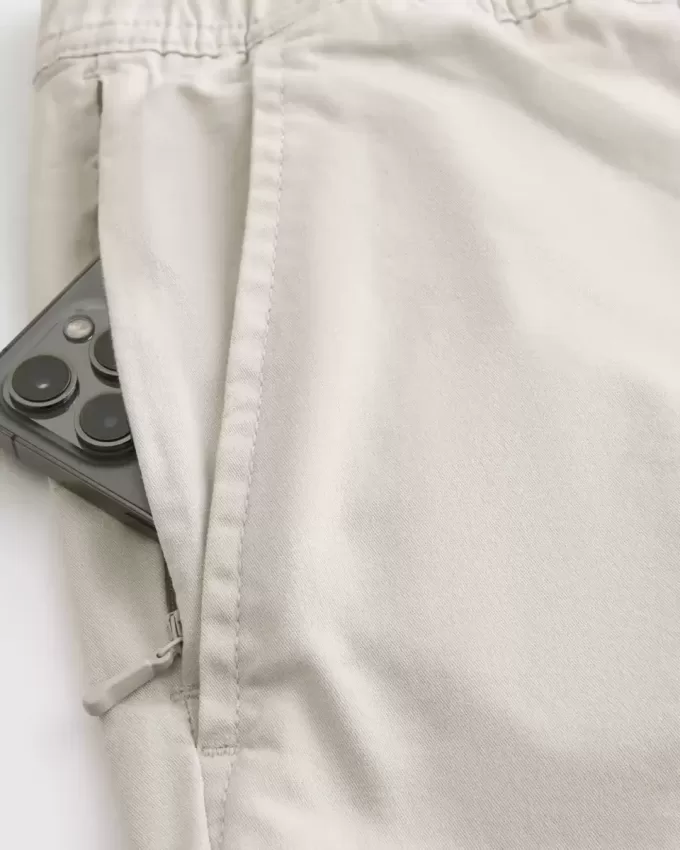 Pull-On-shorts i twill ovanför knäet