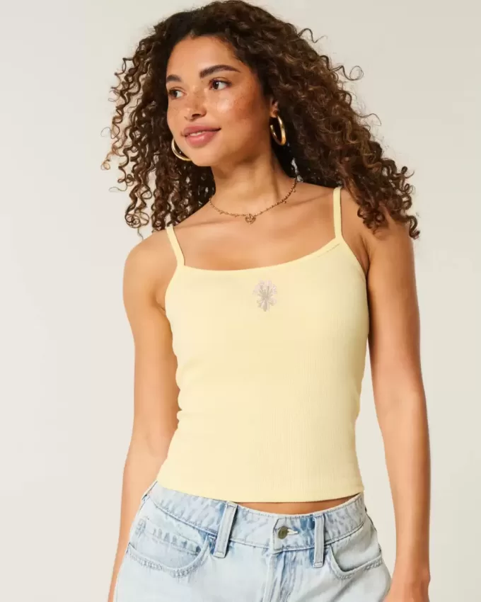 Ribbad blommig grafisk Cami Ribbad blommig grafisk Cami
