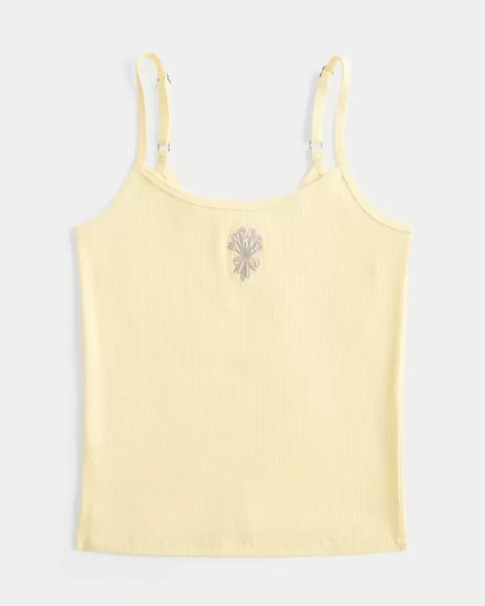 Ribbad blommig grafisk Cami Ribbad blommig grafisk Cami