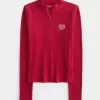 Ribbad Lunar New Year Grafisk Halv Zip Top Ribbad Lunar New Year Grafisk Halv Zip Top