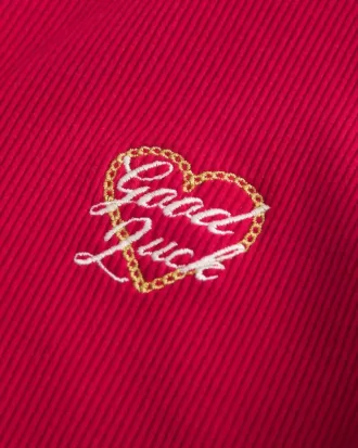 Ribbad Lunar New Year Grafisk Halv Zip Top