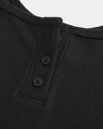 Ribbad Notch Henley Cami