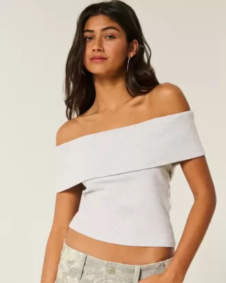 Ribbad off-the-shoulder viktopp