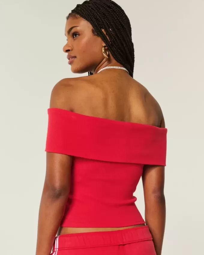 Ribbad off-the-shoulder viktopp Ribbad off-the-shoulder viktopp