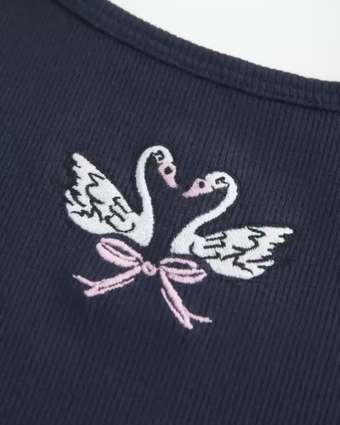 Ribbed Swan Graphic Cami Ribbed Swan Graphic Cami