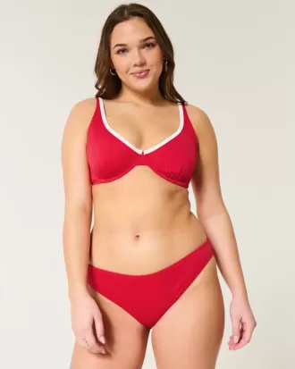 Ribbstickad bikinibotten