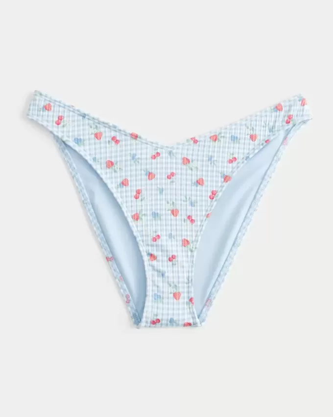 Ribbstickad bikinibotten med höga ben Ribbstickad bikinibotten med höga ben