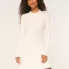 Ribbstickad Skater Mini Sweater Dress