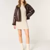 Ribbstickad Skater Mini Sweater Dress