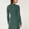 Ribbstickad Skater Mini Sweater Dress
