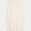 Ribbstickad Skater Mini Sweater Dress