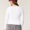 Ribbstickad sömlös topp med fyrkantig hals Ribbstickad sömlös topp med fyrkantig hals