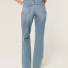 Rippade Medium Wash High-Rise Straight Jeans