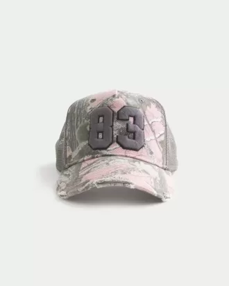 Rosa Camo numrerar grafisk lastbilsförarehatt